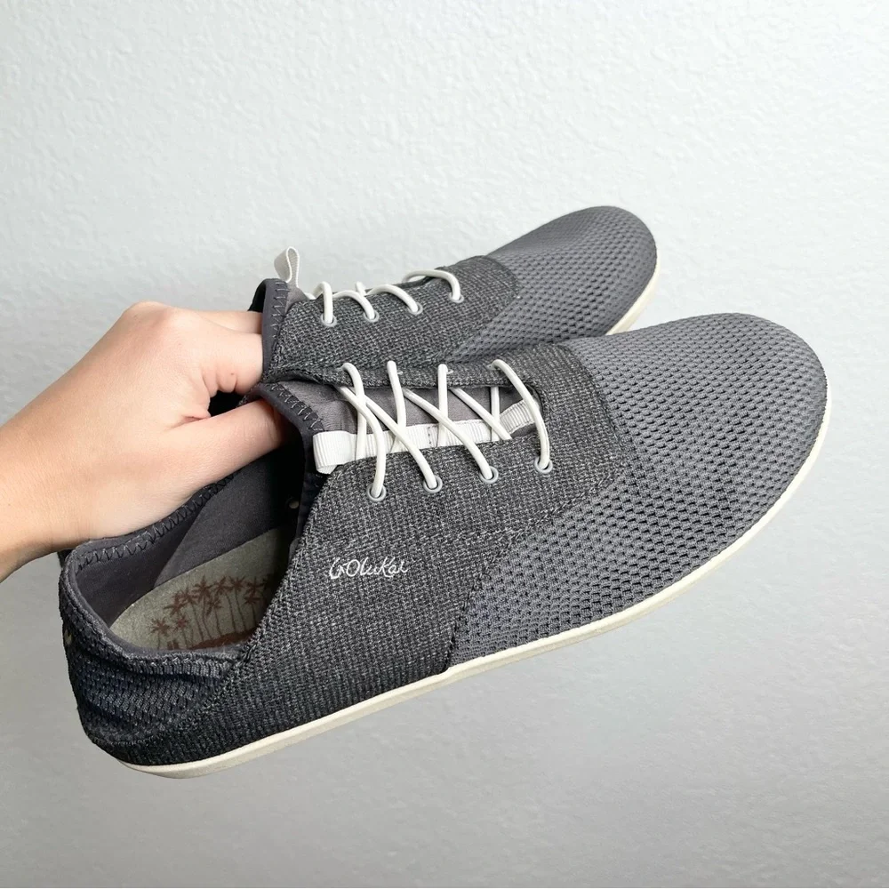 OluKai Women's Gray Sneakers Waialua Lace Pavement Size 10